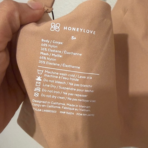 Honeylove Liftwear Crossover Bra Sand Color Wireless - Picture 5 of 5